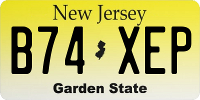 NJ license plate B74XEP