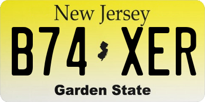 NJ license plate B74XER