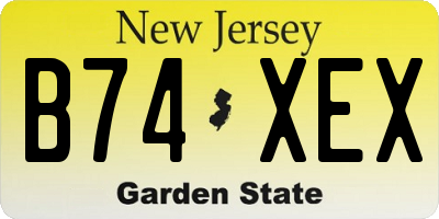 NJ license plate B74XEX