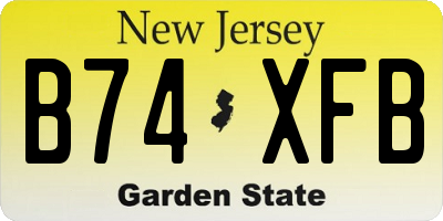 NJ license plate B74XFB