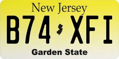 NJ license plate B74XFI