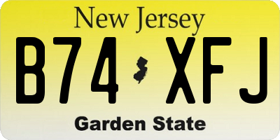 NJ license plate B74XFJ