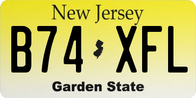 NJ license plate B74XFL