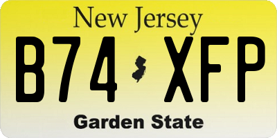 NJ license plate B74XFP