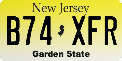 NJ license plate B74XFR