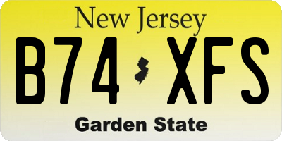 NJ license plate B74XFS