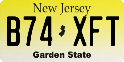 NJ license plate B74XFT