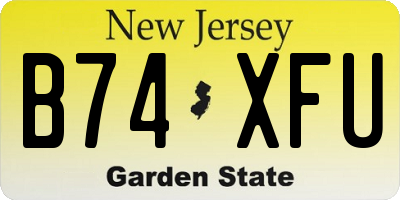 NJ license plate B74XFU