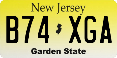 NJ license plate B74XGA