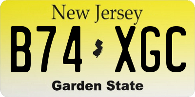 NJ license plate B74XGC