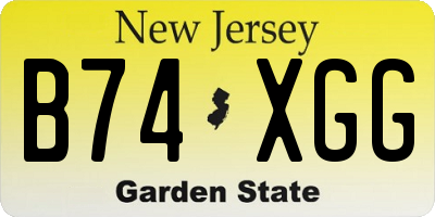 NJ license plate B74XGG