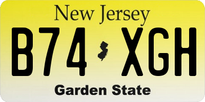 NJ license plate B74XGH