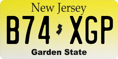 NJ license plate B74XGP