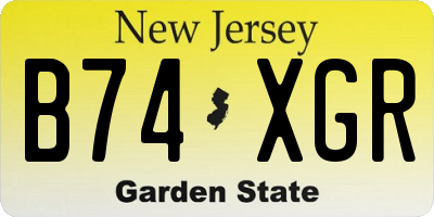 NJ license plate B74XGR