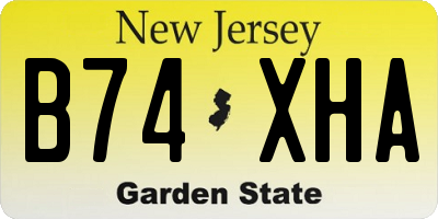 NJ license plate B74XHA