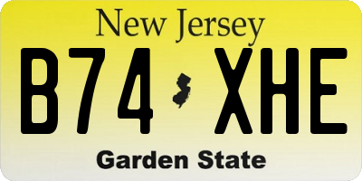 NJ license plate B74XHE