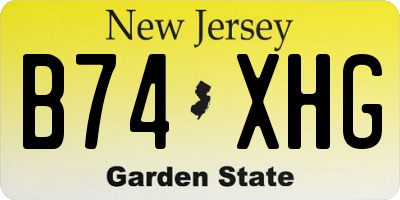 NJ license plate B74XHG