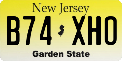 NJ license plate B74XHO