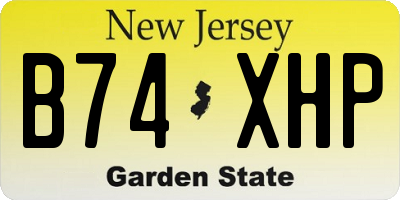 NJ license plate B74XHP