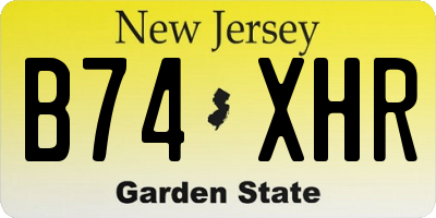 NJ license plate B74XHR