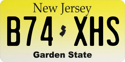 NJ license plate B74XHS