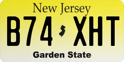 NJ license plate B74XHT