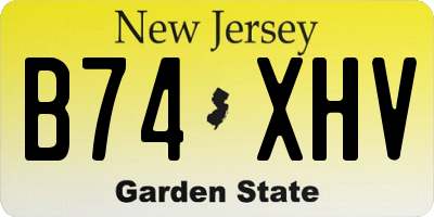 NJ license plate B74XHV