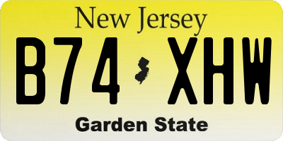 NJ license plate B74XHW