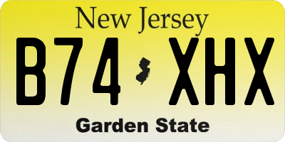 NJ license plate B74XHX