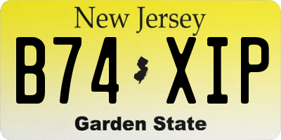 NJ license plate B74XIP