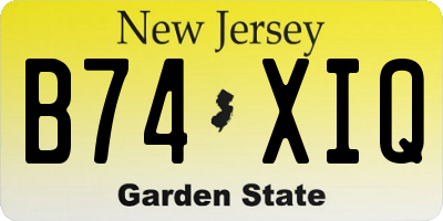 NJ license plate B74XIQ