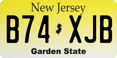 NJ license plate B74XJB