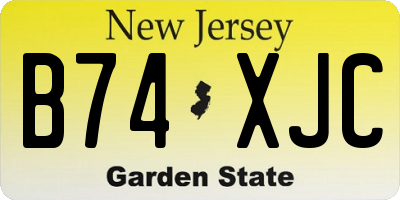 NJ license plate B74XJC