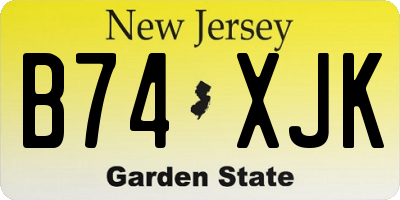 NJ license plate B74XJK