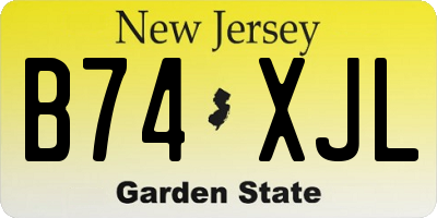 NJ license plate B74XJL