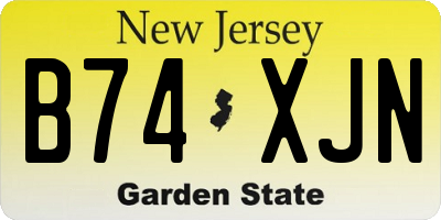 NJ license plate B74XJN