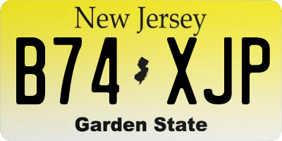 NJ license plate B74XJP