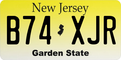 NJ license plate B74XJR