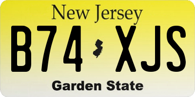 NJ license plate B74XJS