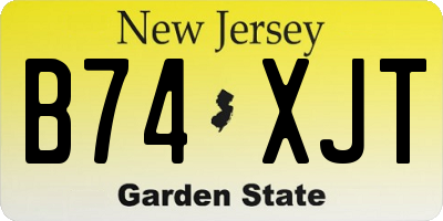 NJ license plate B74XJT