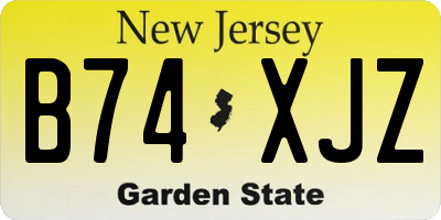 NJ license plate B74XJZ