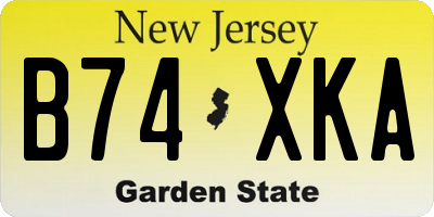 NJ license plate B74XKA
