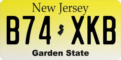 NJ license plate B74XKB