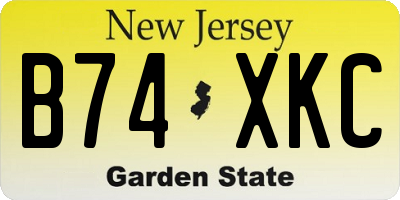 NJ license plate B74XKC