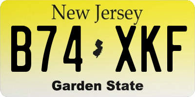 NJ license plate B74XKF