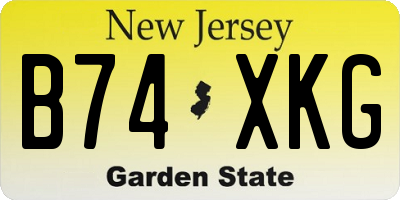 NJ license plate B74XKG
