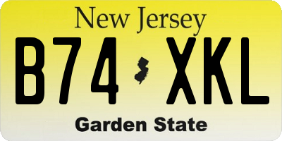 NJ license plate B74XKL