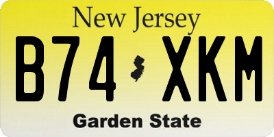 NJ license plate B74XKM