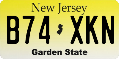 NJ license plate B74XKN