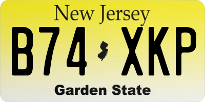 NJ license plate B74XKP